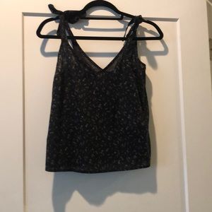 Navy blue tank with bows